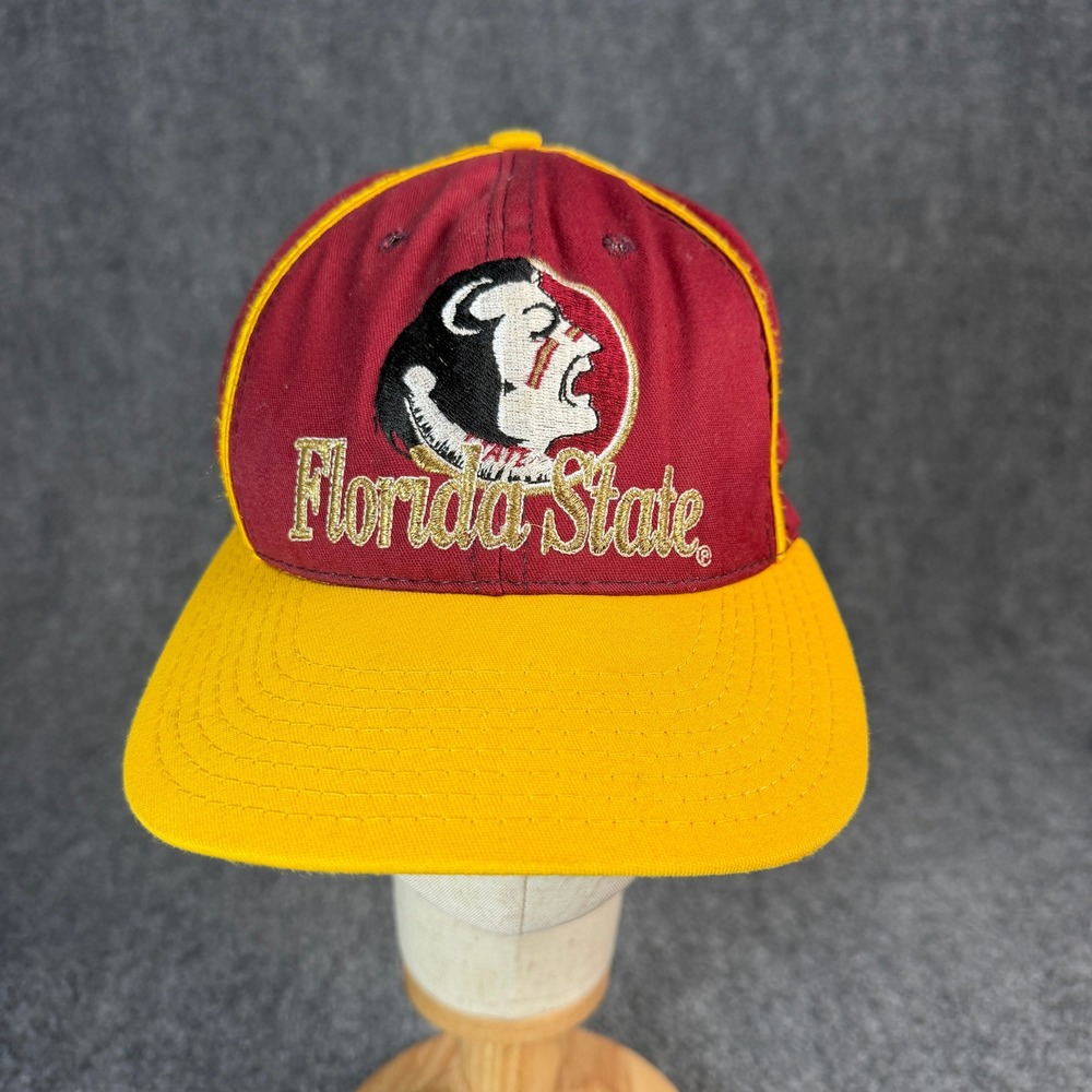 Vintage Florida State Seminoles The Game Snapback Hat Maroon Yellow 90s FSU Cap